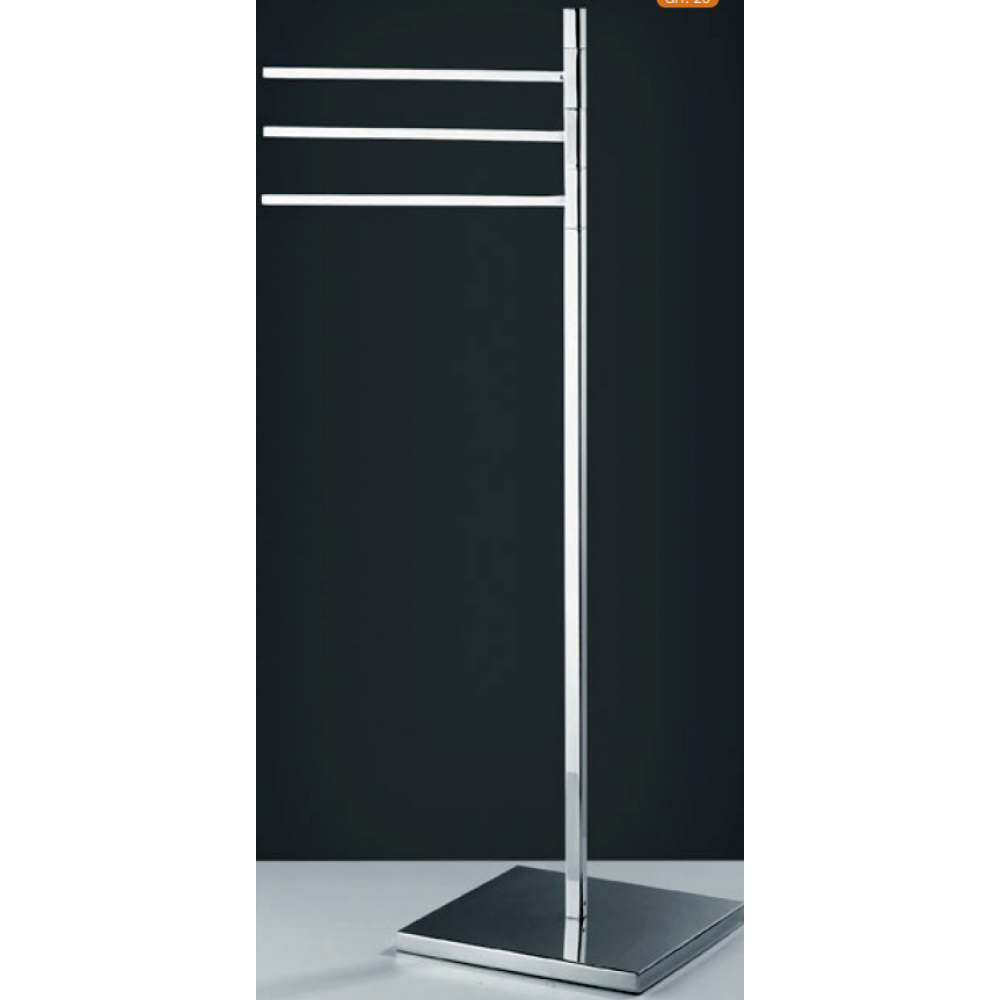 Wing Porta Asciugamani A Piantana 2 Bracci - Metallo Oro Con Base In Marmo, 80 Cm, Salvaspazio Per Bagno
