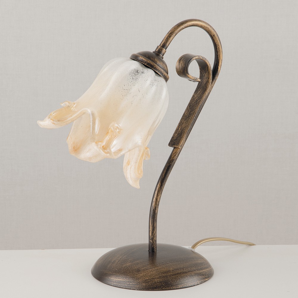 lumetto lampada da comodino design classico rustico marrone oro bl211-lt-br