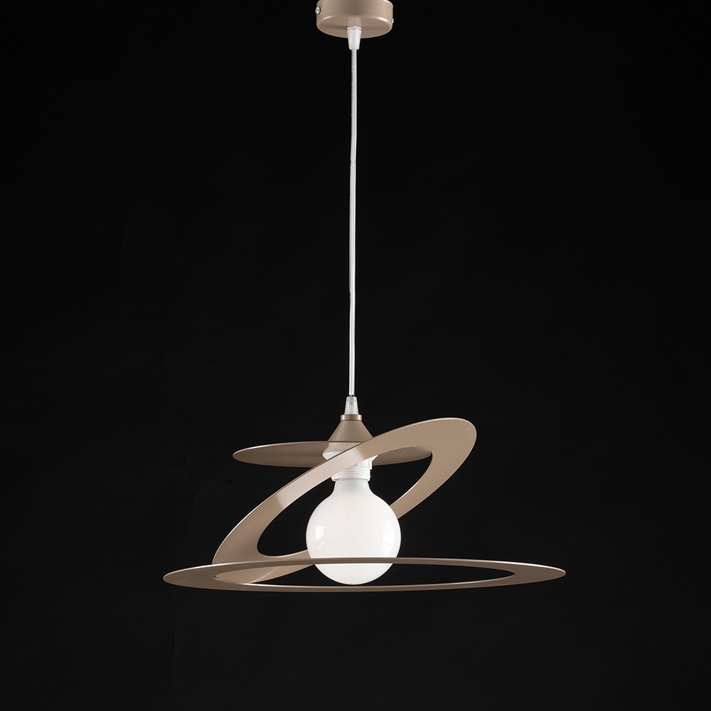 Lampadario a sospensione cucina design moderno cerchi tortora geko