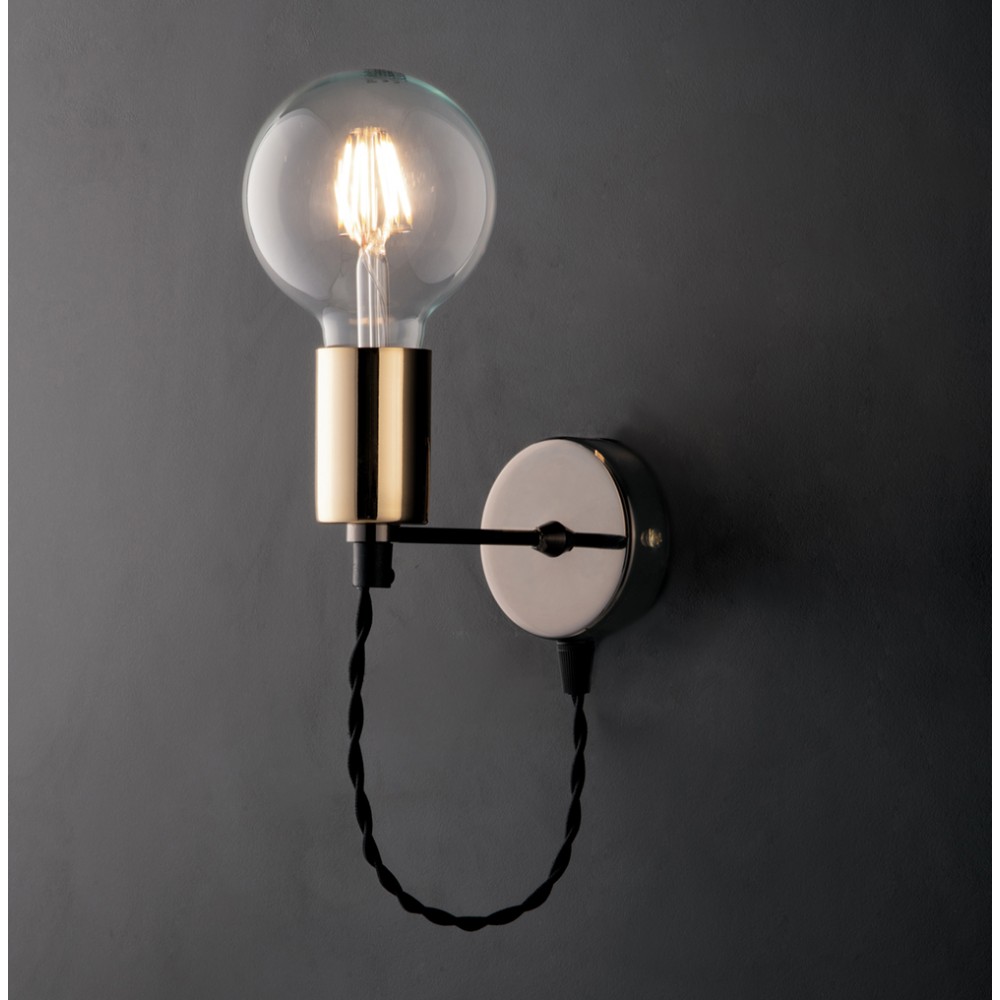 applique lampada parete design industrial contemporaneo nero