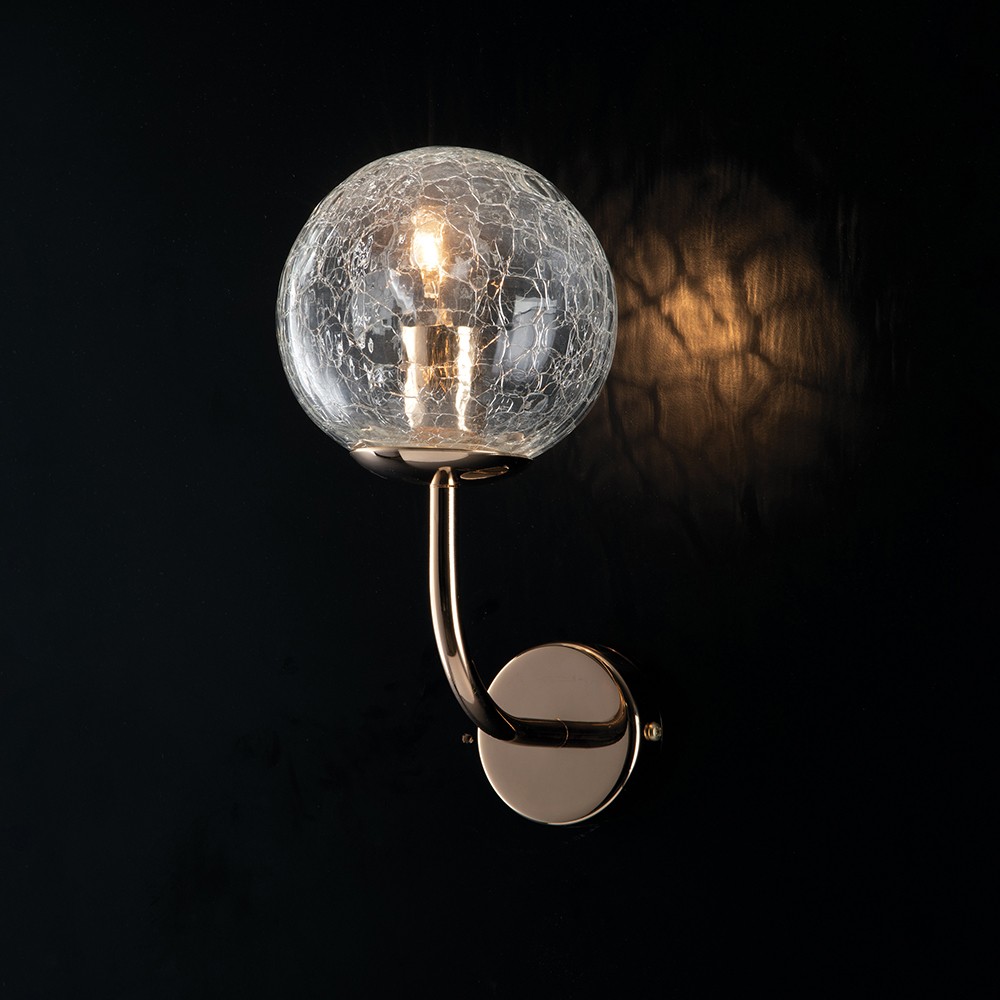 Applique lampada parete design moderno elegante oro sfere vetro ikarus