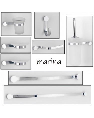 Set accessori bagno, in acciaio cromato e vetro satinato Trend serie  completa Ares, pezzi 7 Arredobagno e Cucine s.r.l.s.